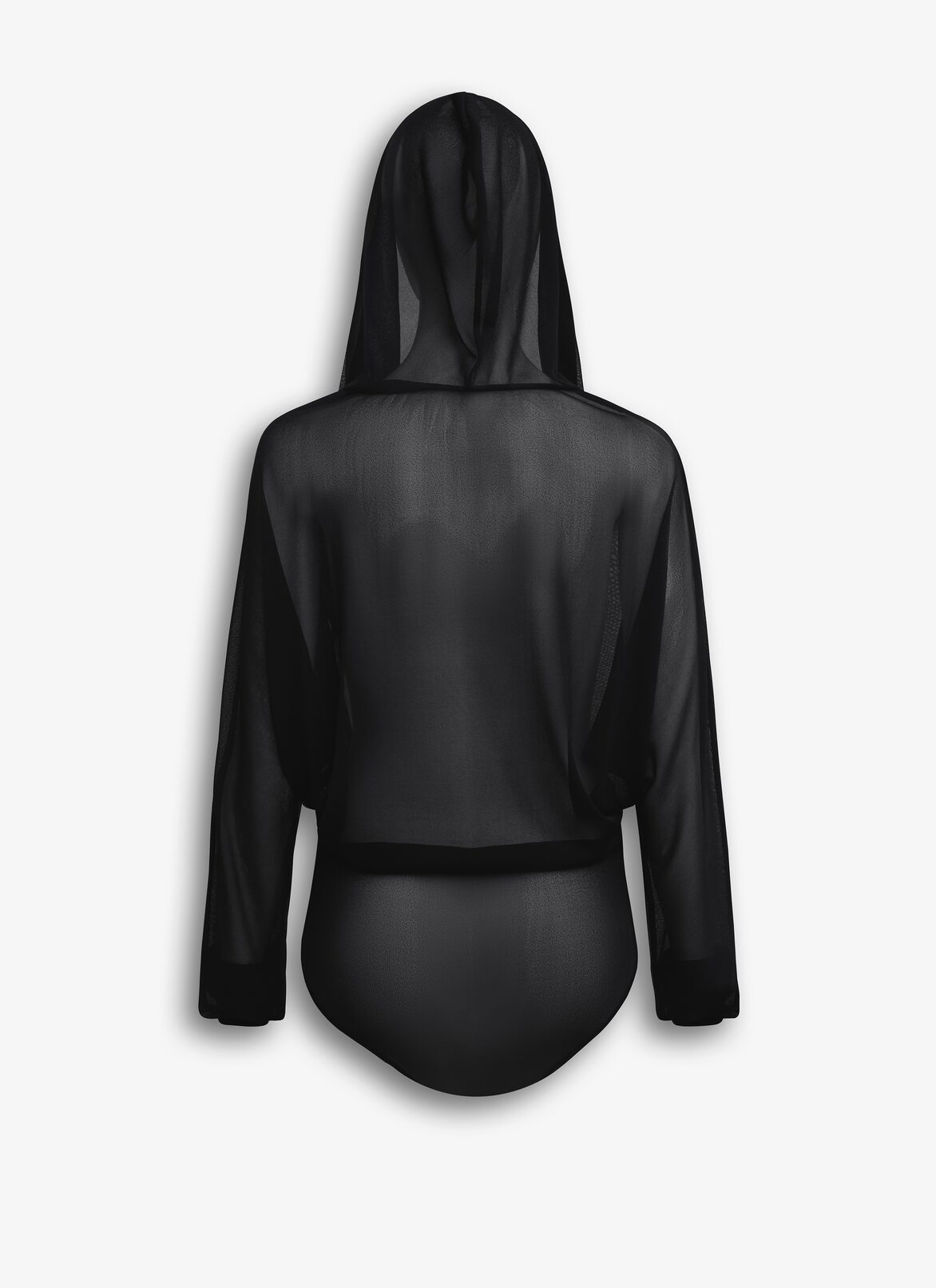FINE KNIT HOODED BODY ALAÏA BLACK FINE KNIT HOODED BODY